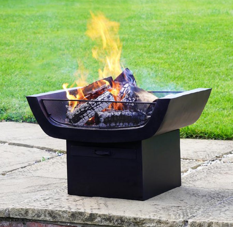 Outdoor Metal Sussex Firepit with Grill